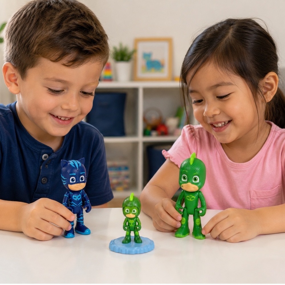 PJ Masks Action Figure Lot Catboy Gekko Blue Green Toys 3 Piece Set